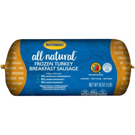 Butterball All Natural Frozen Turkey Breakfast Sausage Roll Lb