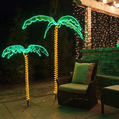 Wintergreen Deluxe Rope Light Led Palm Trees Green 25 Feet 45 Feet