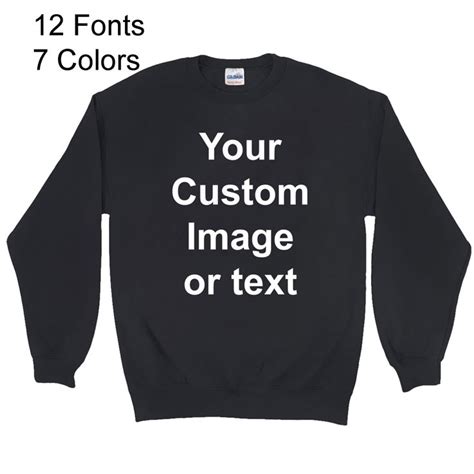 Custom Sweatshirt Custom Text Long Sleeve Custom Image Sweatshirt Photo