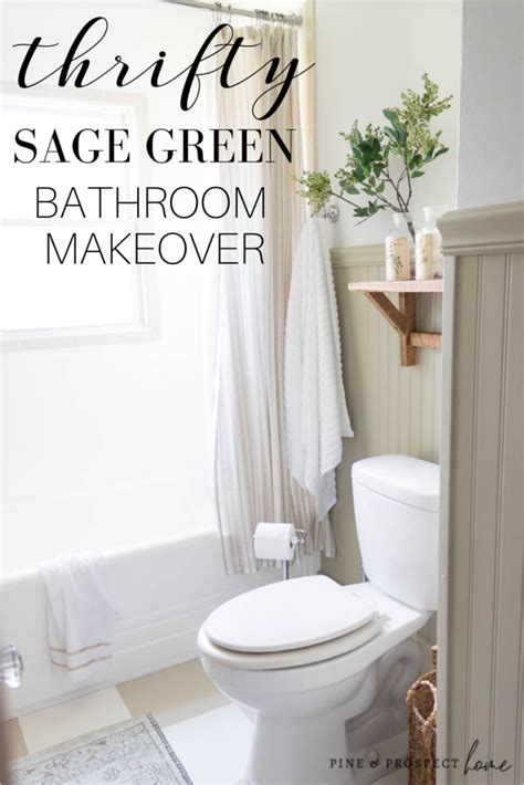 Thrifty Sage Green Bathroom Makeover Pine And Prospect Home