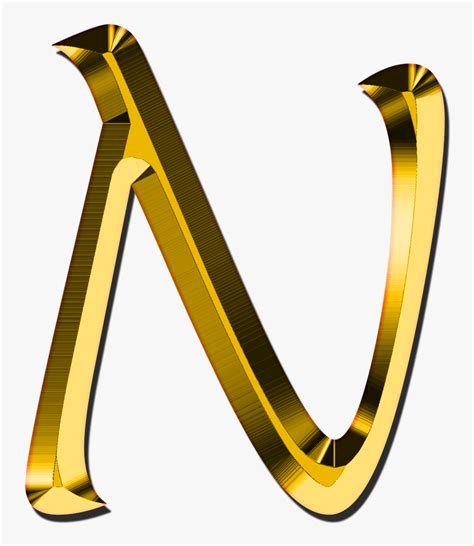 Letters Abc N Alphabet Learn Gold Letter N Png Transparent Png