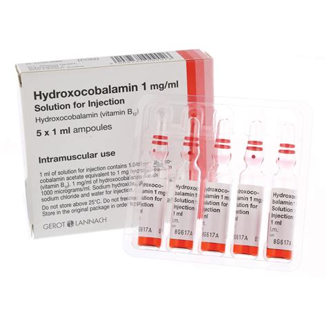 Nah315 Hydroxocobalamin Vitamin B12 1mg1ml Ampoules