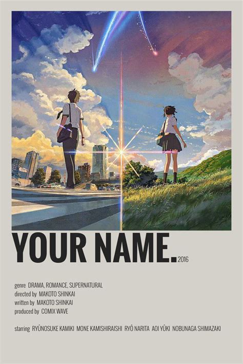 The Poster For Your Name Shows Two People Looking At Each Other