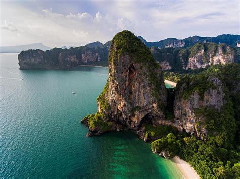 Railay Beach An Aerial View Of Railay Beach Thailand Travel