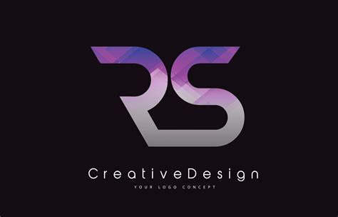 Rs Letter Logo Design Purple Texture Creative Icon Modern Letters