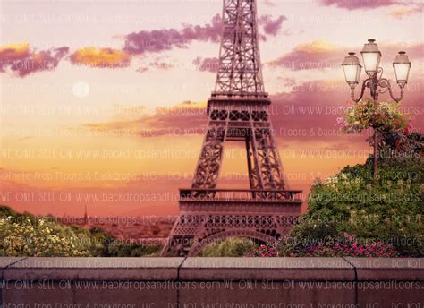 Paris Eiffel Tower Cherry Blossom Photography Backdrop World Travel