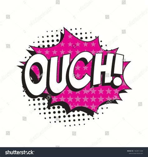 Word Ouch Vintage Comic Speech Bubble Stock Vector Royalty Free