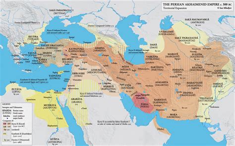 Persian Empire 500 Bc Persian Empire Map Ancient Maps Map