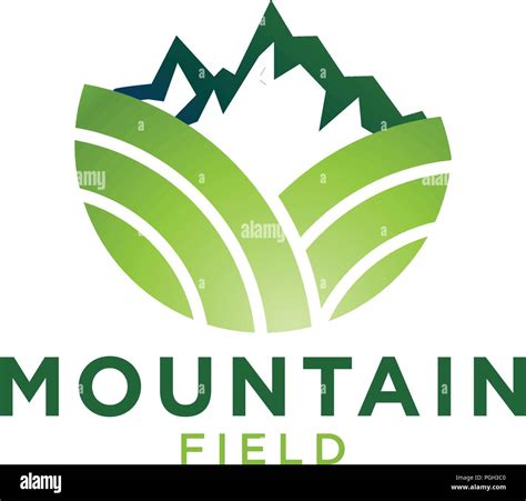Green Mountain And Field Logo Design Template Stock Vector Image And Art