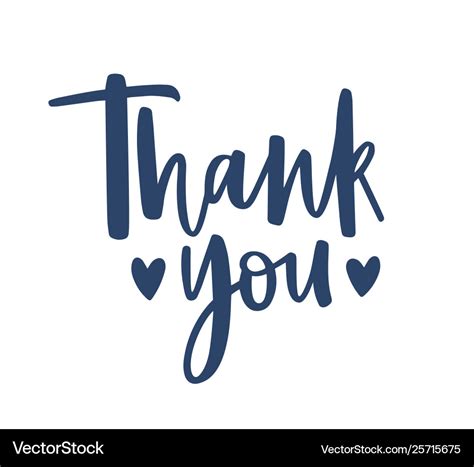 Thank You Word Handwritten With Cursive Royalty Free Vector