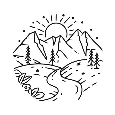 Simple Mountain Landscape Design Mountain Drawing Simple Mountain