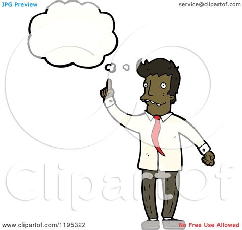 Cartoon Of A Black Businessman Thinking Royalty Free Vector Illustration By Lineartestpilot