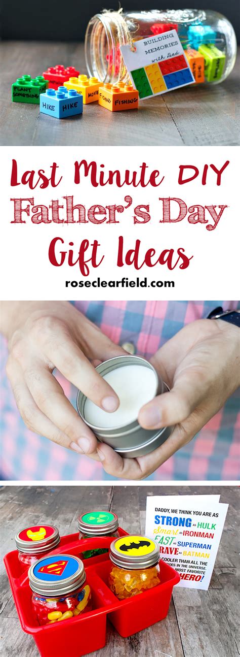 Father's day manly gift basket {free printable} ~ if your man doesn't have a sweet tooth, then this is the gift basket for you. Last-Minute DIY Father's Day Gift Ideas • Rose Clearfield