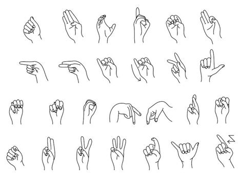 Asl Alphabet Svg Bundle Foil Quill Sign Language Svg Etsy
