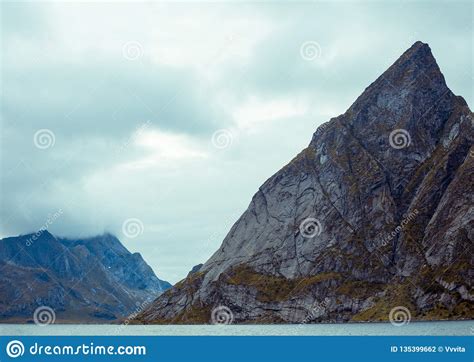 Mountain On The Seashore North Landscape Norway Lofoten Islands