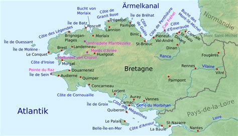 Bretagne Karte Landkarte
