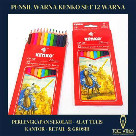 Jual Pensil Warna Merk Kenko Set 12 Warna Pensil Panjang Kota
