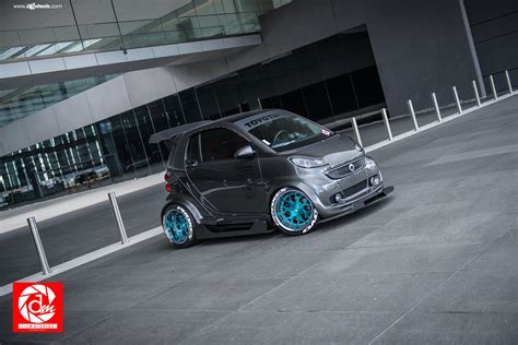 Gray Smart Car Fortwo With Ultra Modern Touch With Custom Body Kit And
