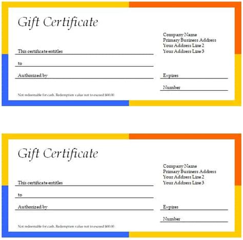 Free Printable Gift Certificate Templates Word Pdf Best