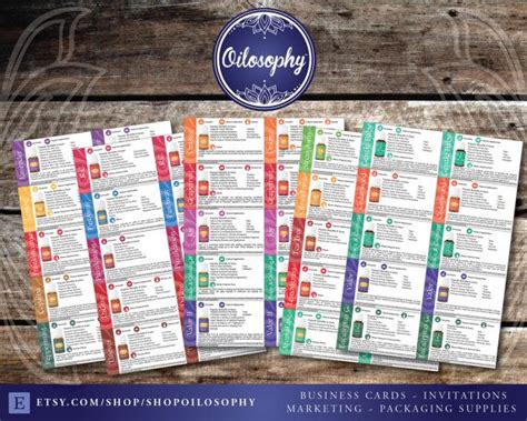Printable Essential Oil Trading Cards Set 25 Oils Everyday Etsy