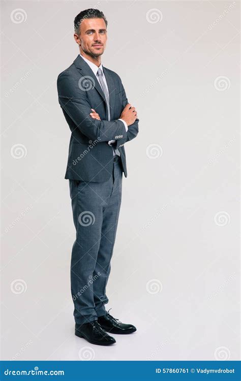 Confident Businessman Standing With Arms Folded Stock Image Image Of