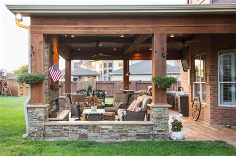 Our professional project developers will work side by side with you to design and build a refined custom outdoor kitchen that complements your home. Covered Patio, Outdoor Kitchen: Katy, TX - Rustic - Patio ...