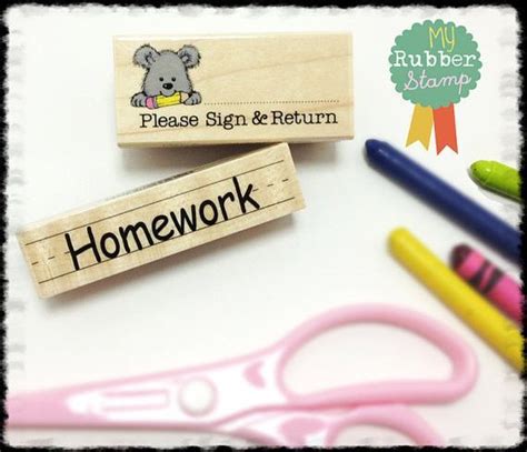 Please Sign And Return Stamp Homework Stamp Teacher Rubber Stamps