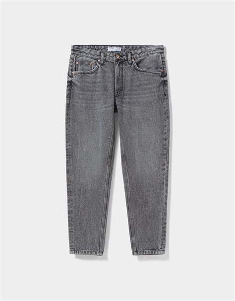 Jeans Straight Vintage Color Hombre Bershka