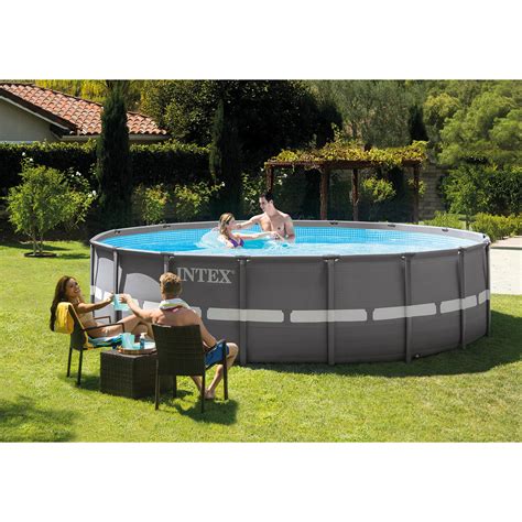 Intex 16ft X 48in Ultra Frame Pool Set With Filter Pump Ladder Ground