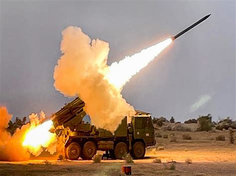 India Successfully Tests Multi Barrel Rocket Launcher System Pinaka Er