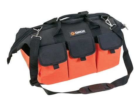 Orange And Black Groz Nylon Tool Bag For Tools Bag Size 165x102x11