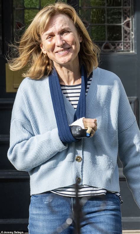 Fiona Bruce Smiles As She Steps Out While Makeup Free Showing Off Her