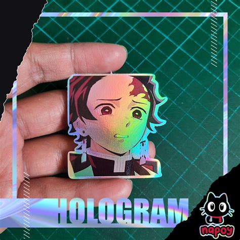 Tanjiro Kamado Anime Demon Slayer Hologram Sticker Disgusted Shopee