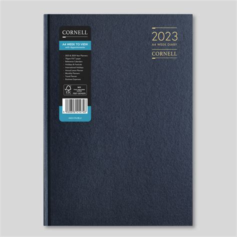 2023 Week To View Desk Diary From Cornell 2023 Diary Blue Tangible