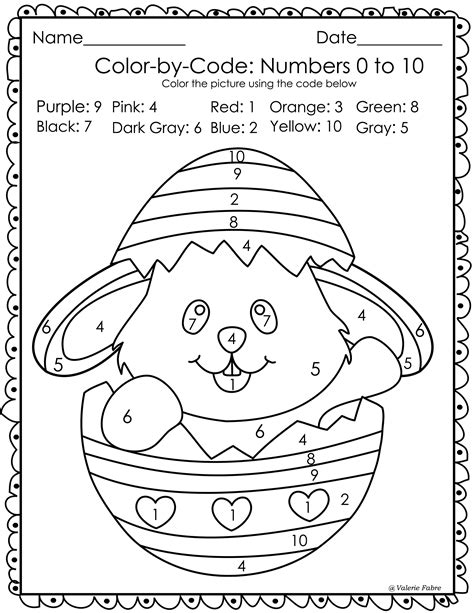 Easter Color By Code Color By Numbers 1 10 Activities Easter Colors