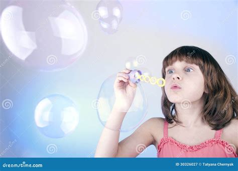 Blowing Soap Bubbles Stock Image Image Of Dreams Birthday 30326027