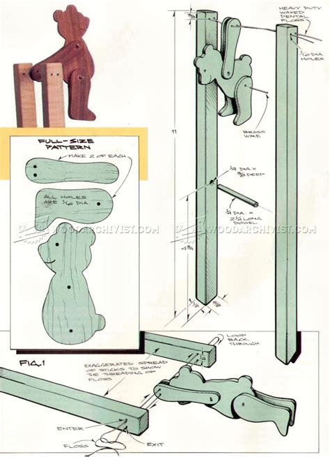 1247 Acrobatic Bear Folk Toy Plans Childrens Wooden Toy Plans And