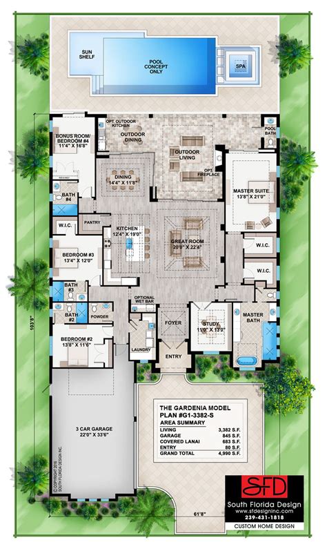 This Narrow Lot House Plan Features Great Room Island Kitchen Home