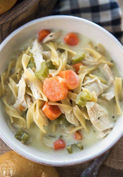 Serve over the 7 up biscuits i posted about last week and you have a delicious and easy to serve meal on these cold evenings. Creamy Chicken Noodle Soup - Like Mother Like Daughter