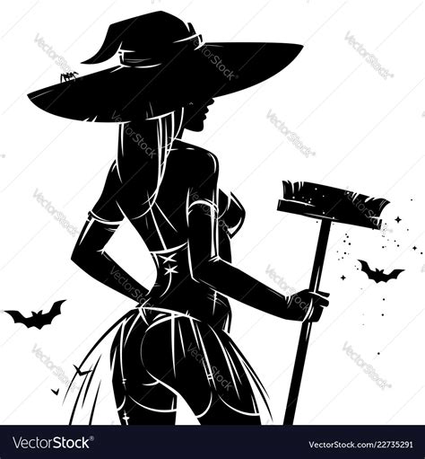 Halloween Pin Up Witch Royalty Free Vector Image