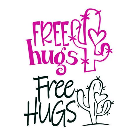 Free Hugs Cactus Funny Valentines Day Cuttable Design Svg Png Etsy