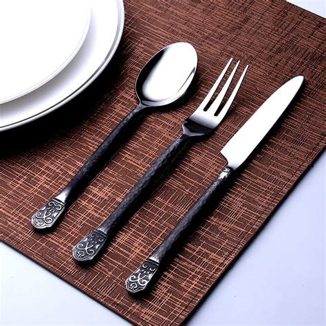 Spoon And Fork Set Gold Plated Cutlery Set 24pcs Luxury Dinner Sets
