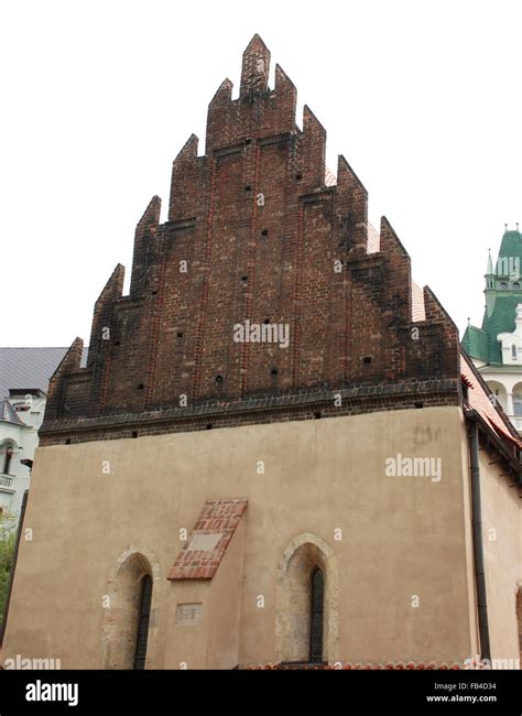Old New Synagogue Gable End Josefov Prague Stock Photo Alamy