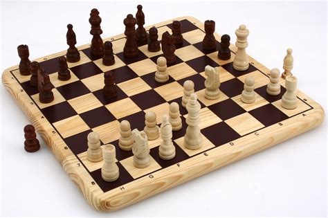 Sharpen your strategies, tactics, and endgames. Nice Chess Game on massive wooden board with inlays including wooden figures Classic Games Chess ...