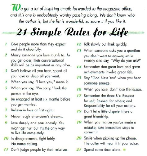 21 Simple Rules For Life Life Rules Happiness Project Simple Rules