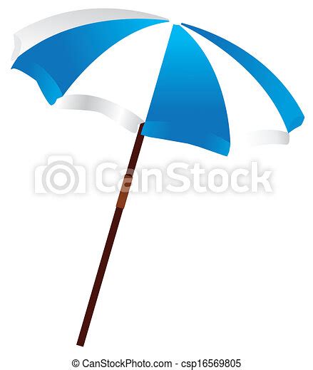 Strand beskytt. Strand, vektor, paraply. | CanStock