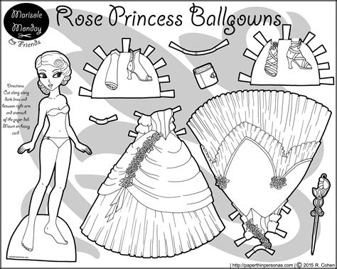 Download or print this amazing coloring page: Princess Printable Paper Doll