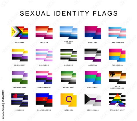 Vektorov Grafika Lgbt Symbols Flags Of Sexual Identification A Set
