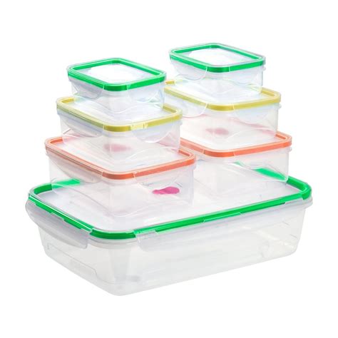 14 Pcs Plastic Food Storage Containers Set With Vents And Air Tight