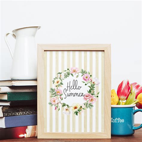 Free Printable Hello Summer Wall Art Collection The Cottage Market